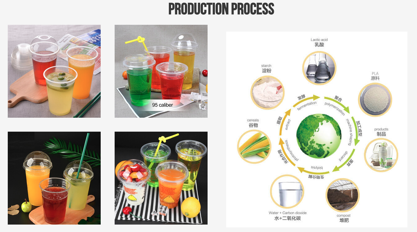 Compostable disposable coffee/tea/drink cup customized Pla coated paper cups