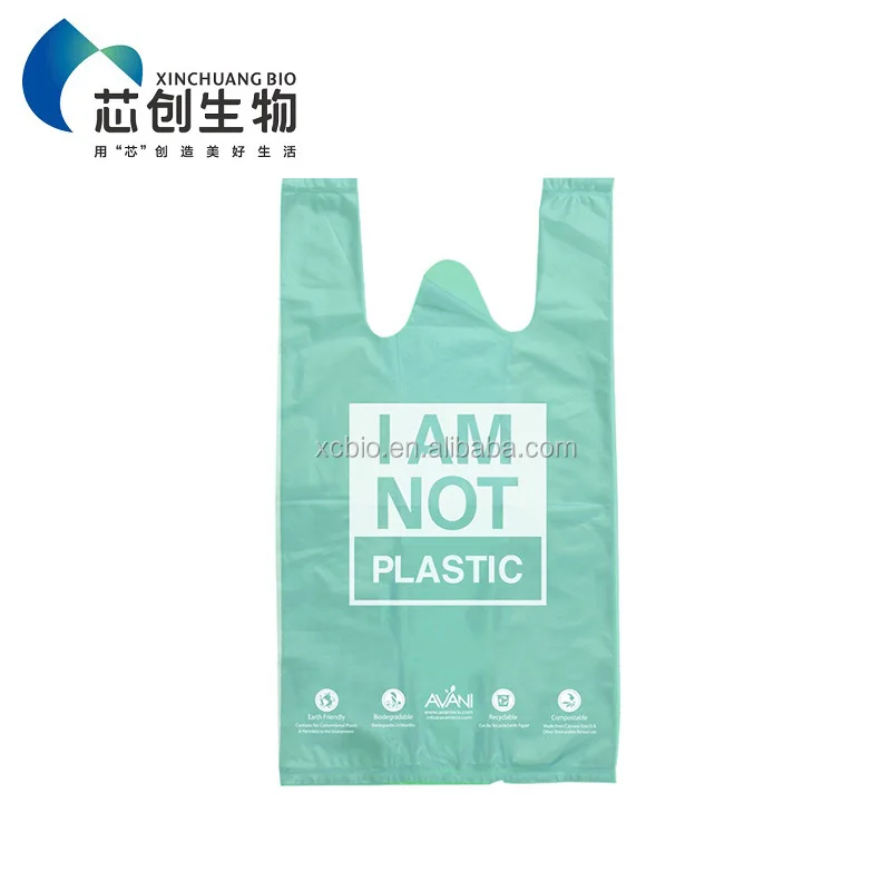PLA Plastic Bags Disposable T-shirt Biodegradable Garbage Bags