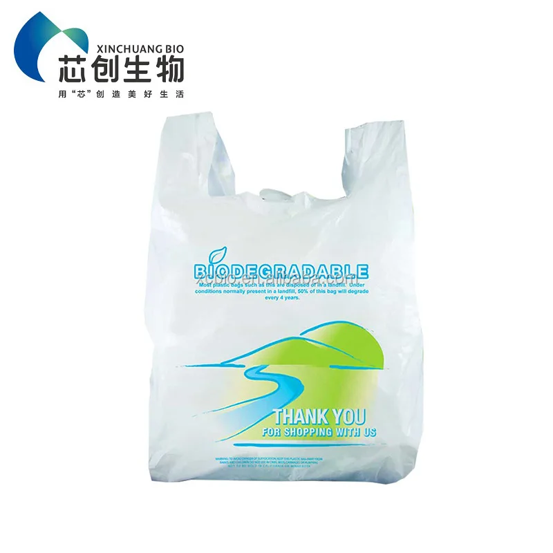 PLA Plastic Bags Disposable T-shirt Biodegradable Garbage Bags