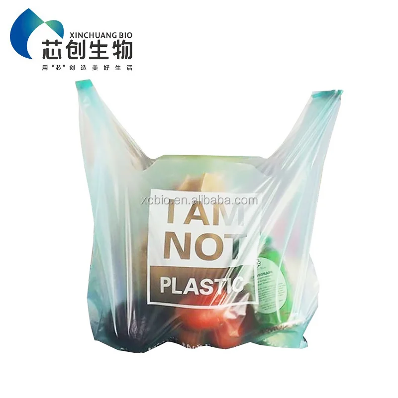 PLA Plastic Bags Disposable T-shirt Biodegradable Garbage Bags