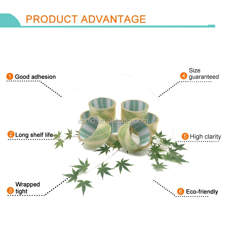 Eco-friendly Transparent Adhesive Tape 100% biodegradable and compostable Packing Tape