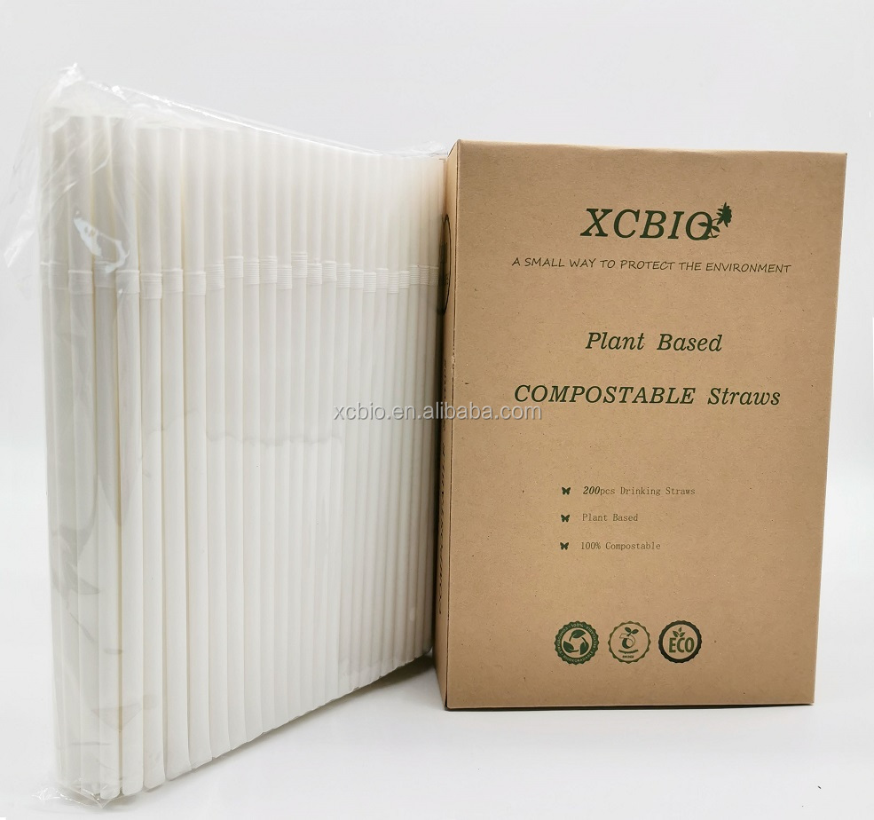 Disposable Plastic Compostable Straw Biodegradable Flexible PLA Drinking Straw