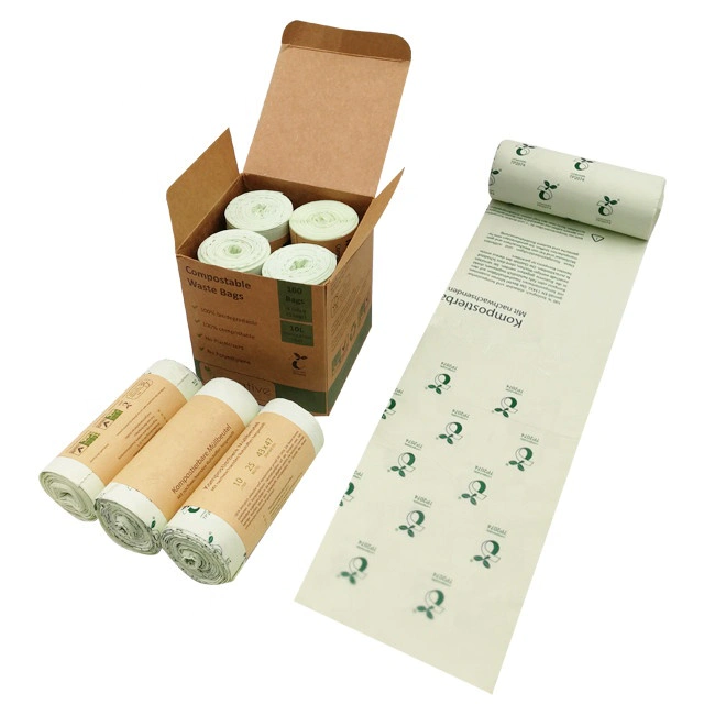 custom design Cornstarch biodegradable compostable non plastic garbage bag