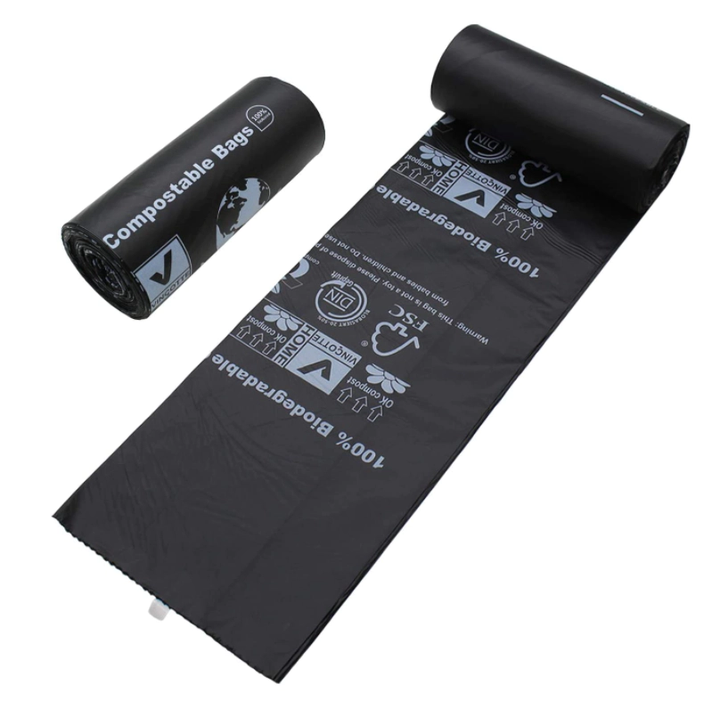 PBAT + PlA Biodegradation ASTM D6400, BPI, DIN OK Home Compost Certified, 30 Pack 100% Biodegradable Compostable Bags